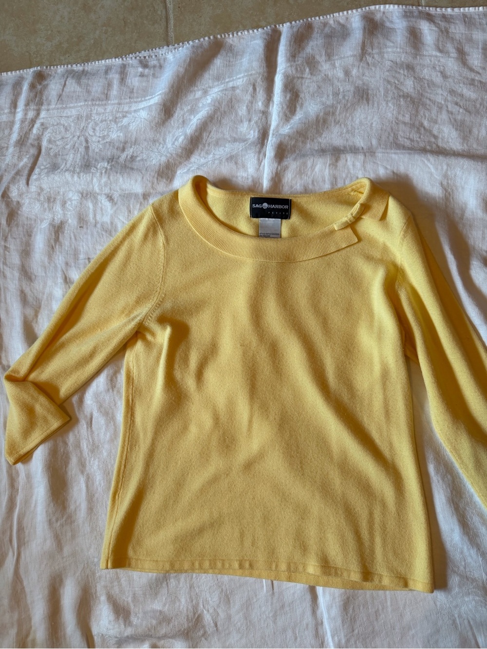 Sag Harbor Bright Yellow Boatneck Lightweight Sweater